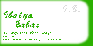 ibolya babas business card
