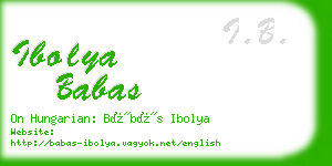 ibolya babas business card